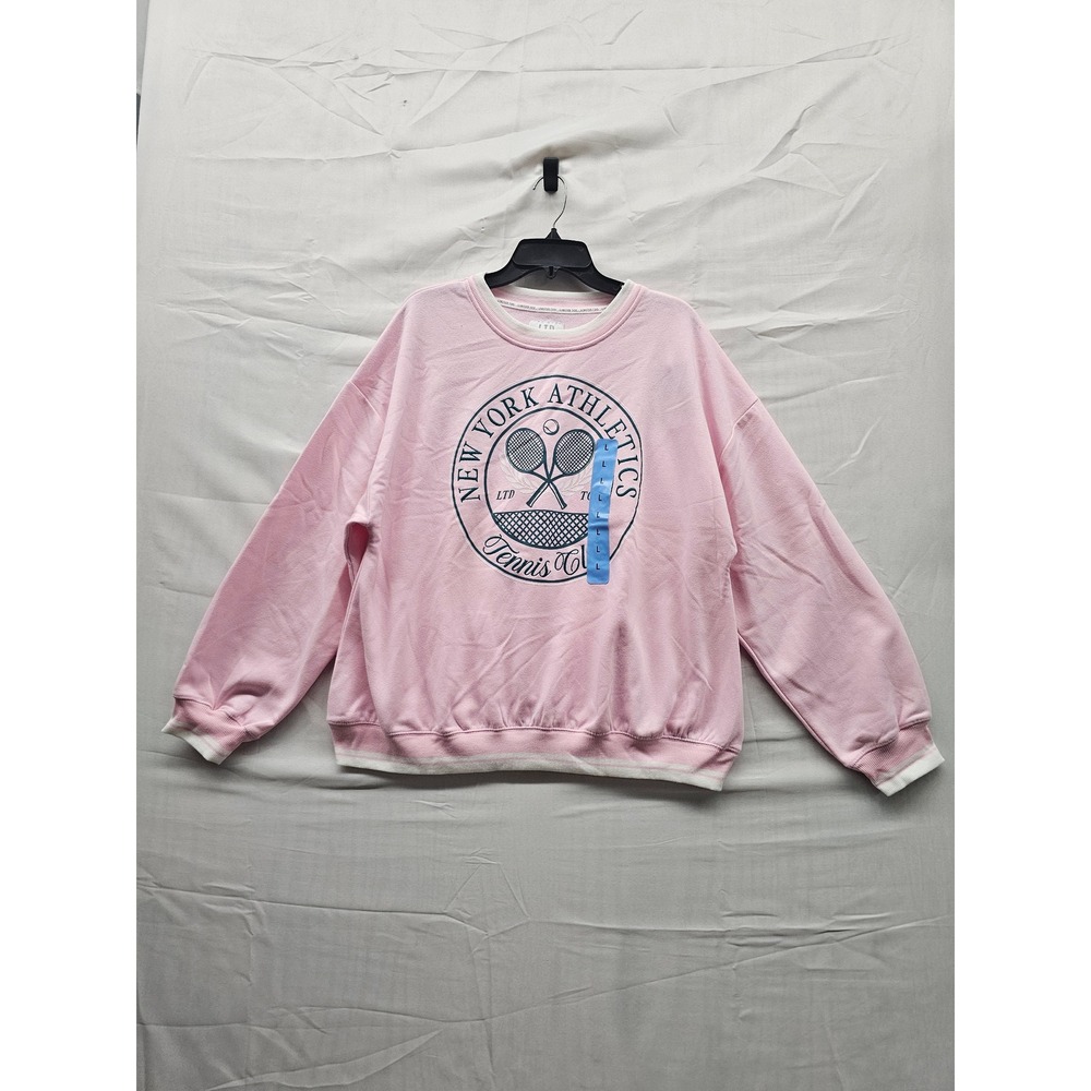 Limited Too Women Pink New York Athletics Tennis Club Graphic Sweatshirt Large L